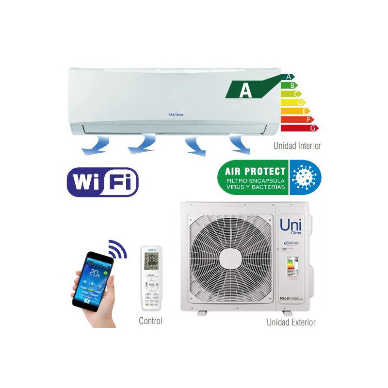 AC 12kBTU Muro UNICLIMA WIFI INVERTER